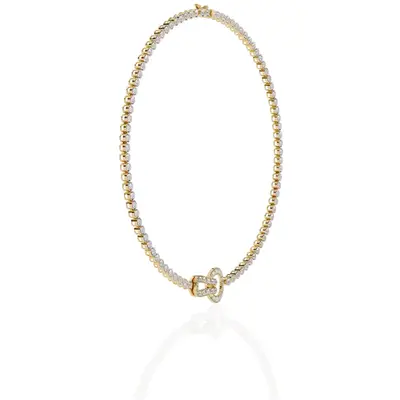 Lattice Round Elegant Tennis Necklace, shown turning