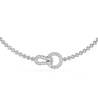 Lattice Round Elegant Tennis Necklace