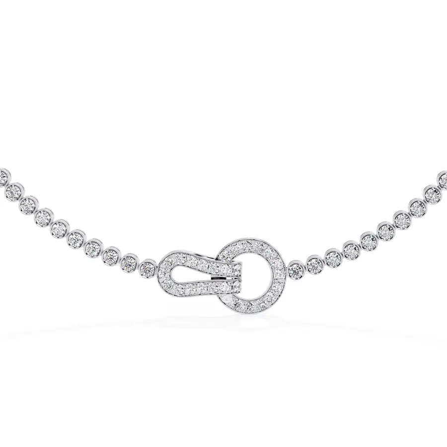 Lattice Round Elegant Tennis Necklace