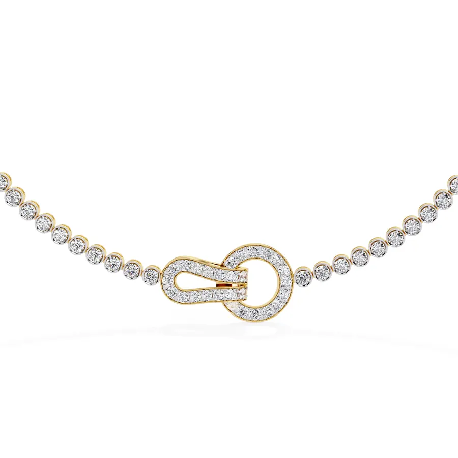 Lattice Round Elegant Tennis Necklace