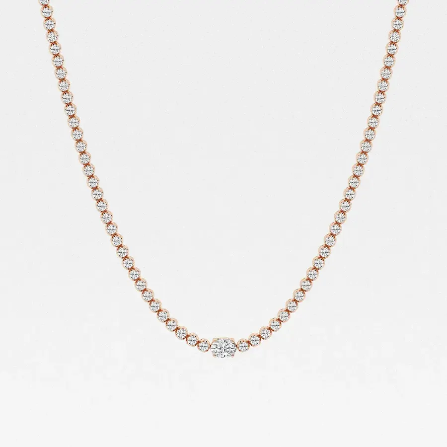 Lattice Oval Station Tennis Necklace