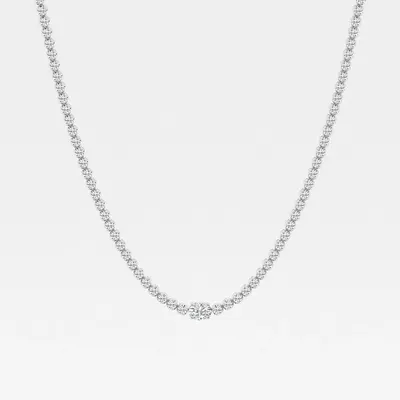 Lattice Oval Station Tennis Necklace
