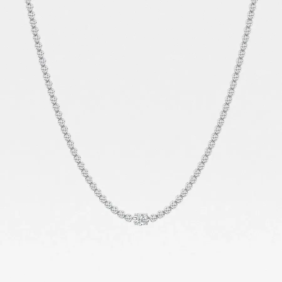 Lattice Oval Station Tennis Necklace