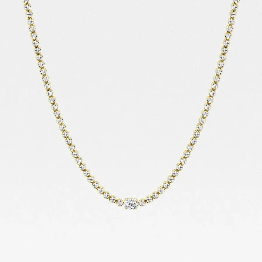Lattice Oval Station Tennis Necklace