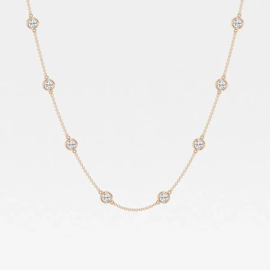 Lattice Round Cluster Necklace, 1.2 ct