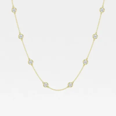 Lattice Round Cluster Necklace, 1.2 ct
