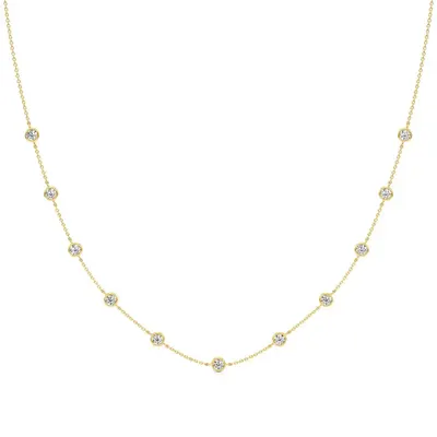 Lattice Round Bezel Necklace