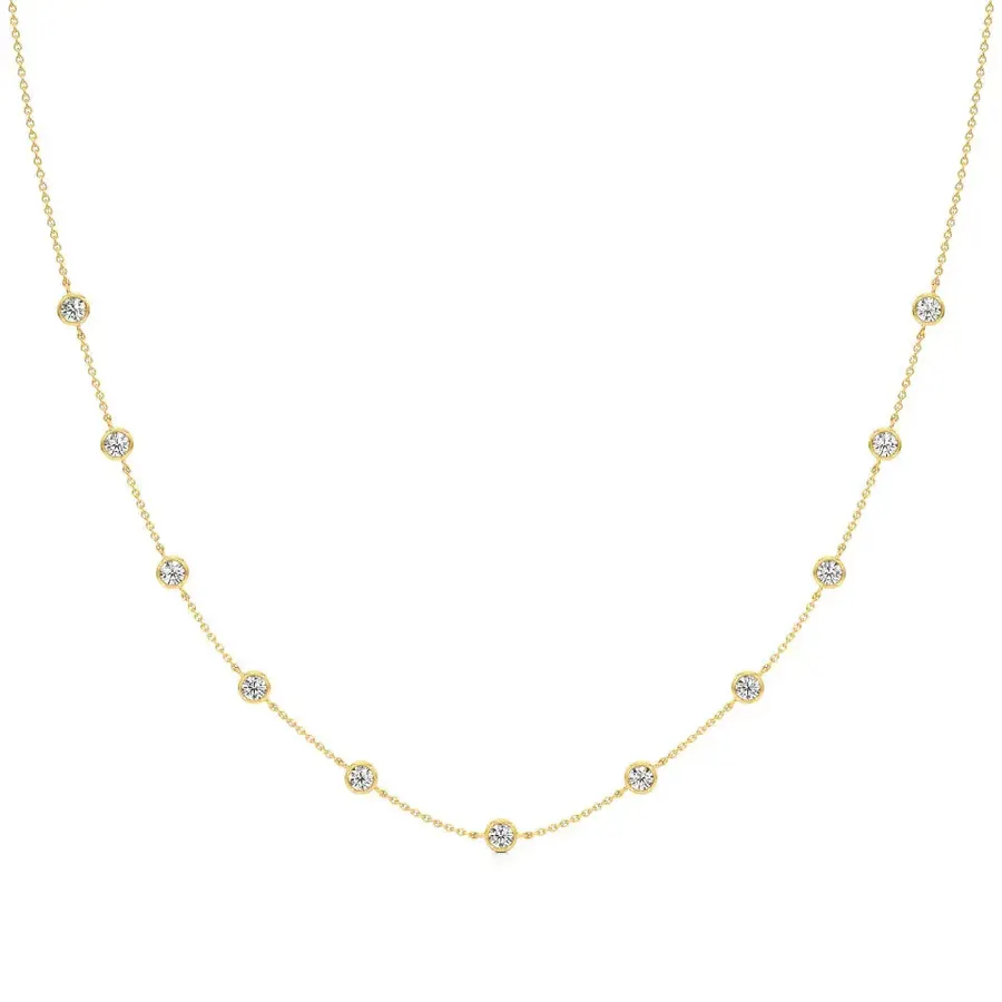 Lattice Round Bezel Necklace
