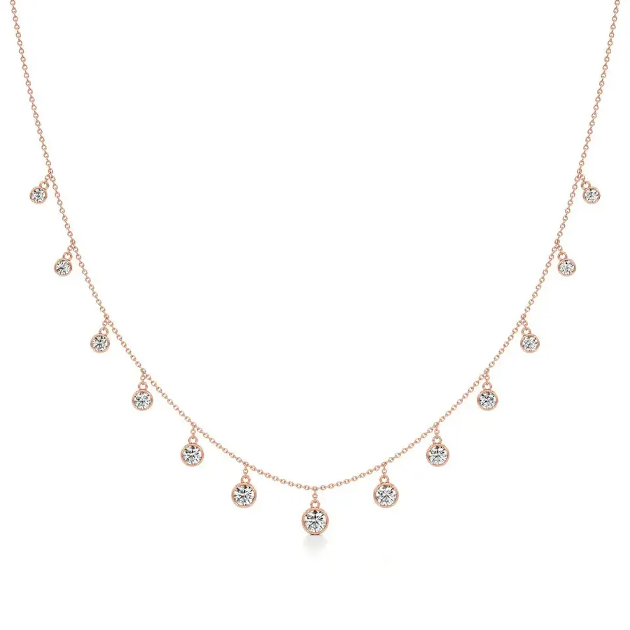 Lattice Round Cluster Necklace, 3 ct
