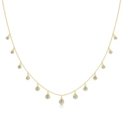 Lattice Round Cluster Necklace, 3 ct