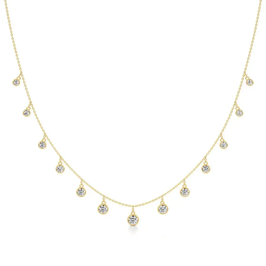 Lattice Round Cluster Necklace, 3 ct