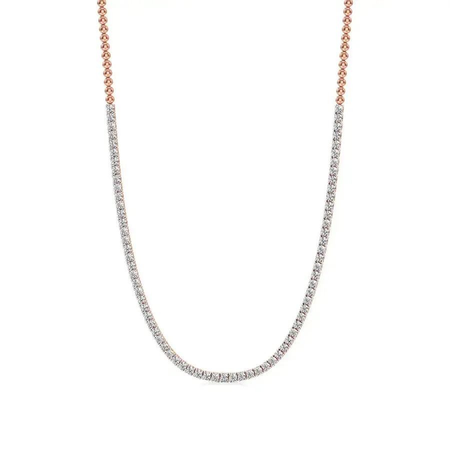 Lattice Round Tennis Necklace, 3.5 ct