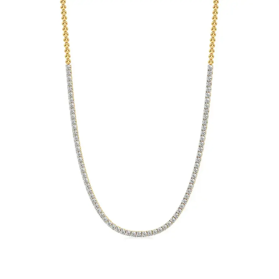 Lattice Round Tennis Necklace, 3.5 ct
