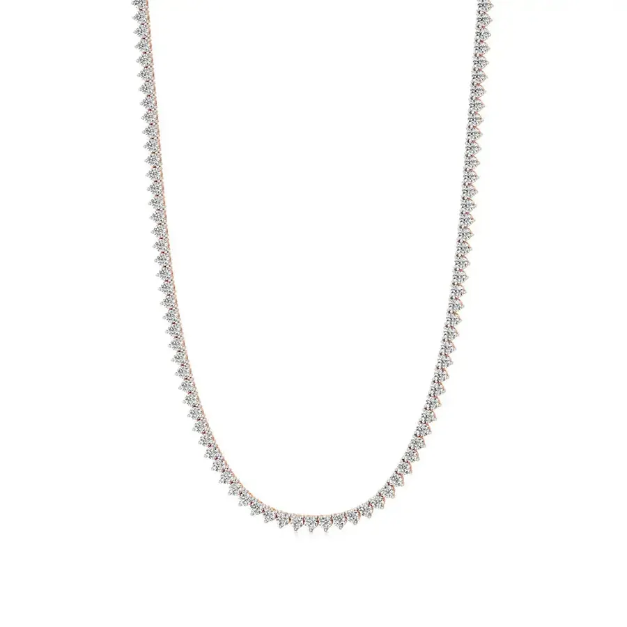 Lattice Round Tennis Necklace, 10.04 ct