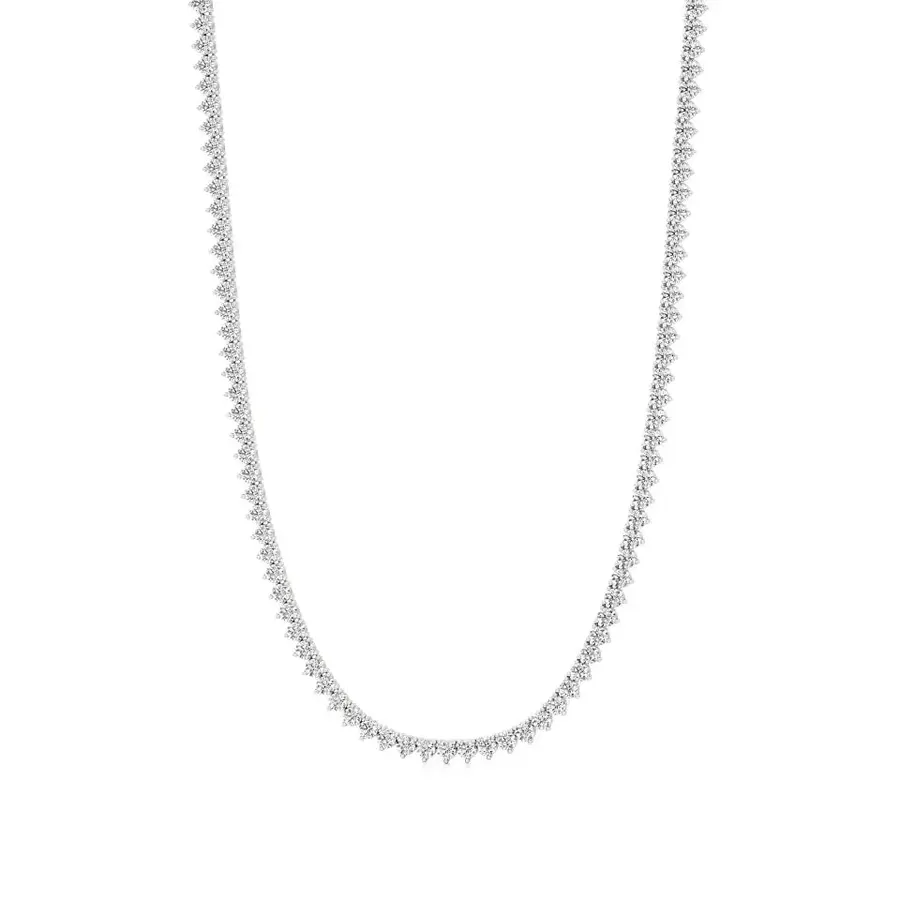 Lattice Round Tennis Necklace, 10.04 ct