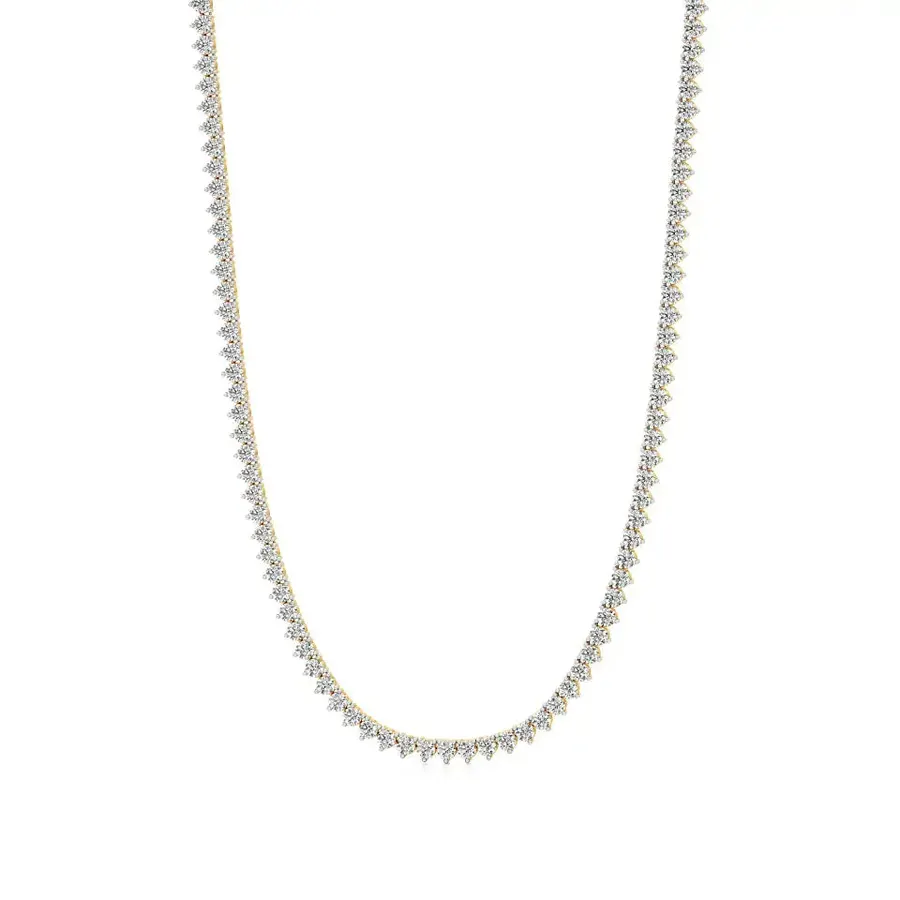 Lattice Round Tennis Necklace, 10.04 ct