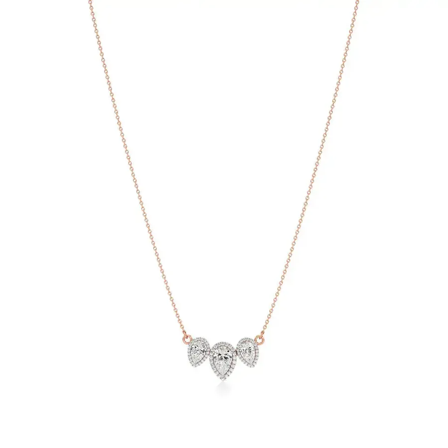 Rime Pear Cluster Halo Pendant