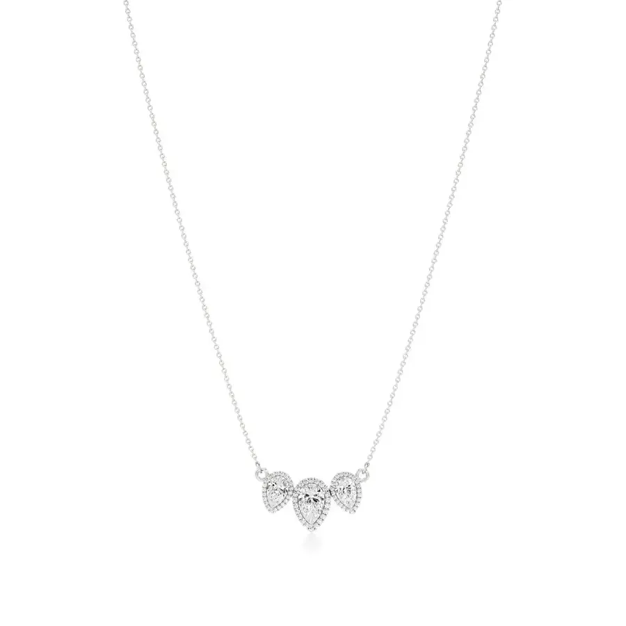 Rime Pear Cluster Halo Pendant