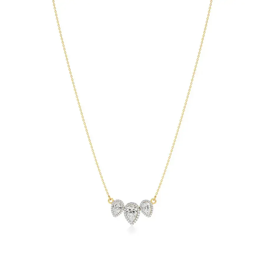 Rime Pear Cluster Halo Pendant