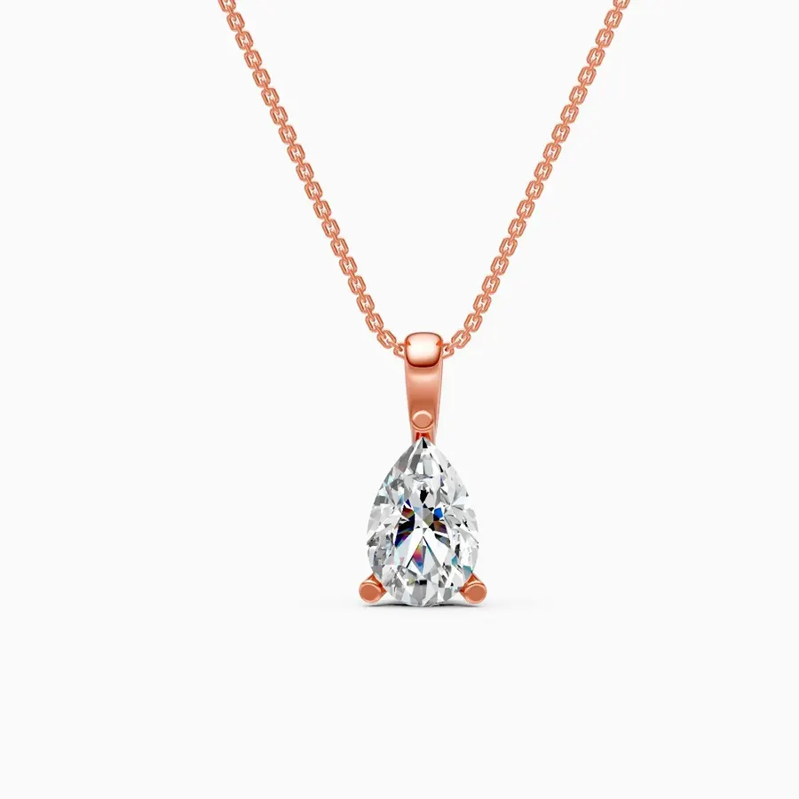 Rime Pear Solitaire Halo Pendant