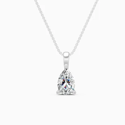 Rime Pear Solitaire Halo Pendant