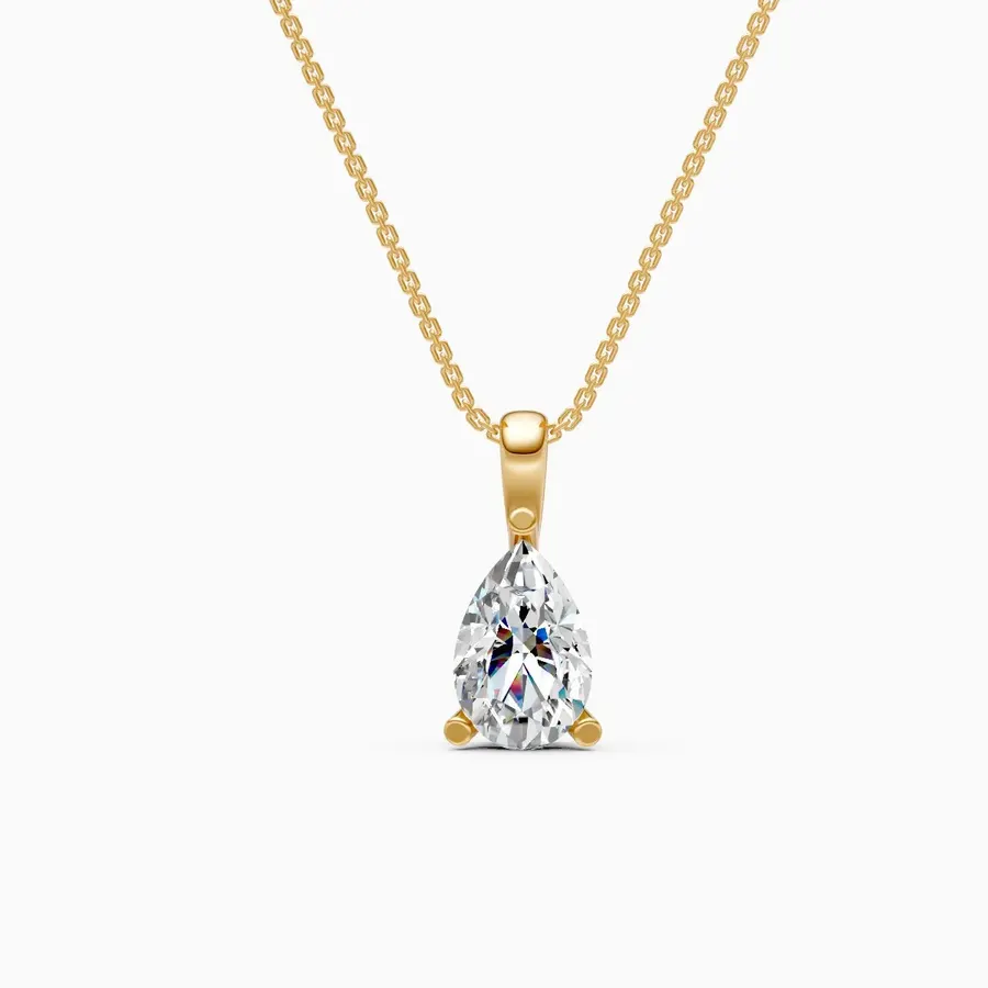Rime Pear Solitaire Halo Pendant
