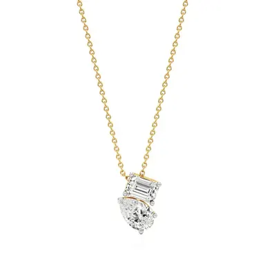 Sundog Pear & Emerald Pendant, 2 ct