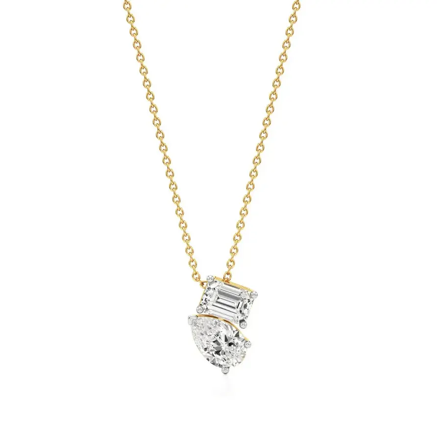 Sundog Pear & Emerald Pendant, 2 ct