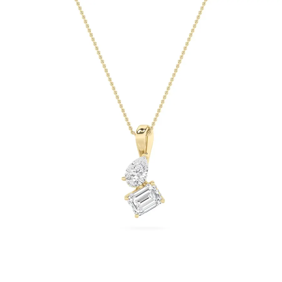 Sundog Pear & Emerald Pendant, 0.6 ct