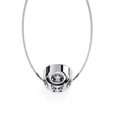 Frazil Round Illusion Pendant, 0.2 ct