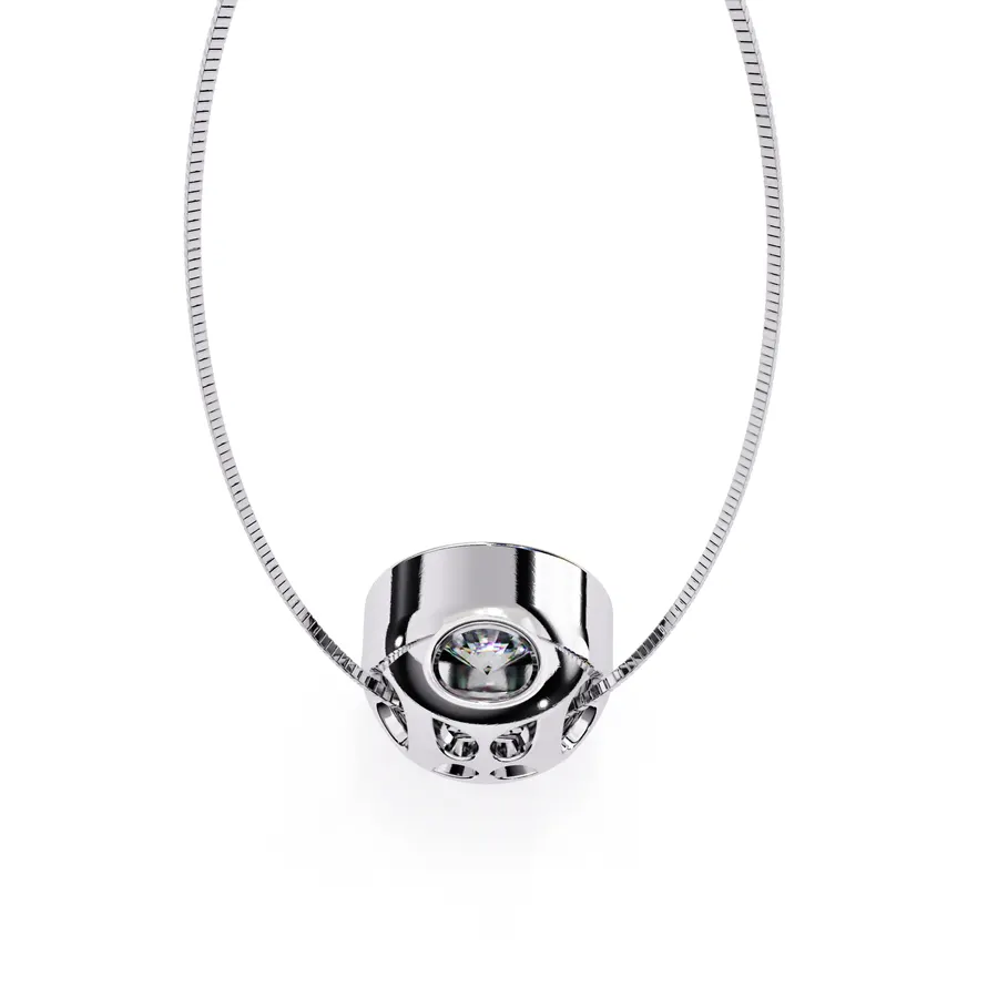 Frazil Round Illusion Pendant, 0.2 ct