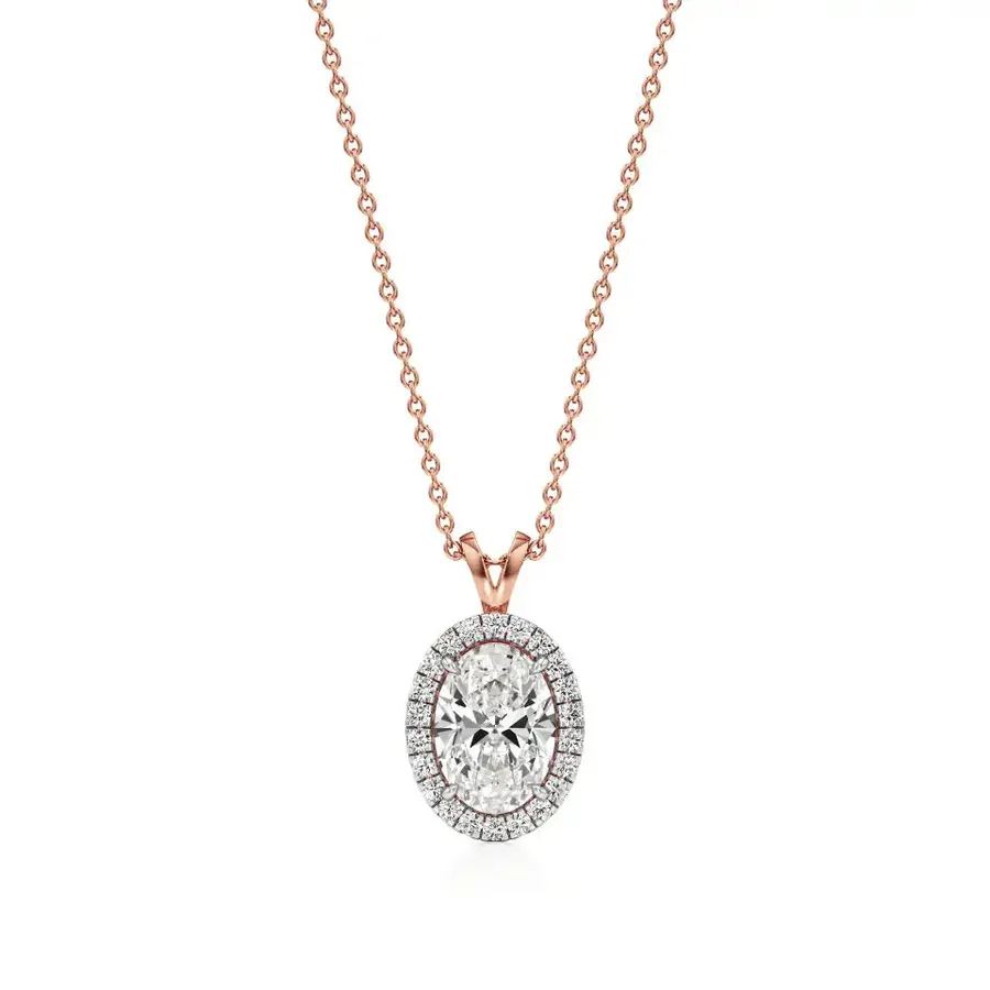 Rime Oval Solitaire Pendant