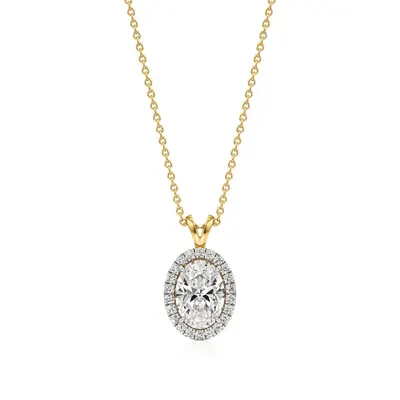 Rime Oval Solitaire Pendant