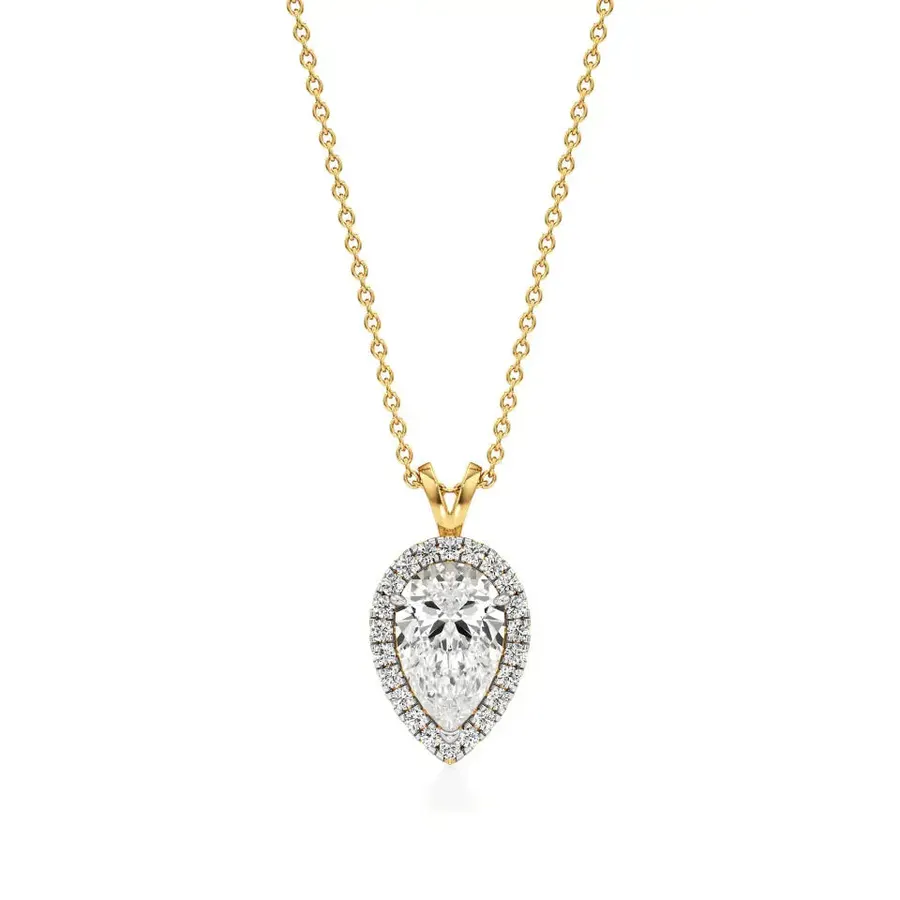 Rime Pear Solitaire Pendant