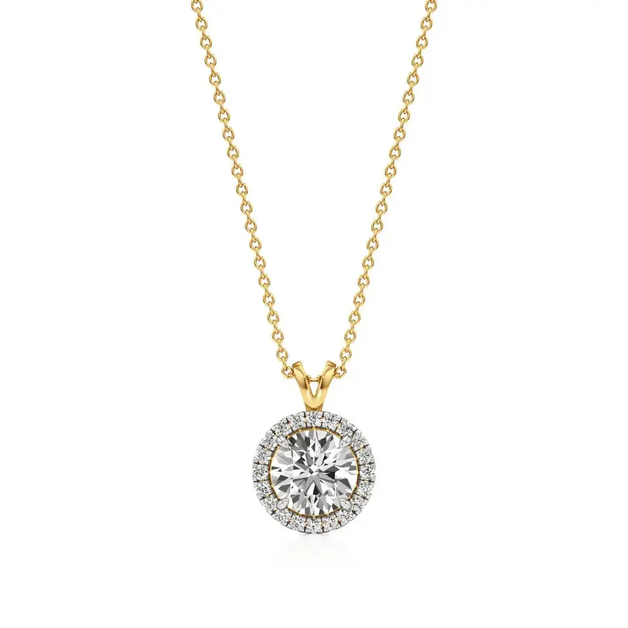 Rime Round Solitaire Pendant