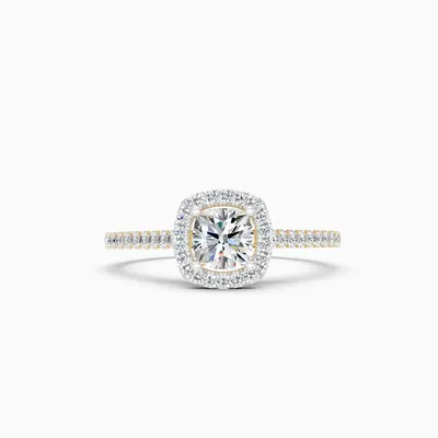 Rime Cushion Cluster Halo Ring