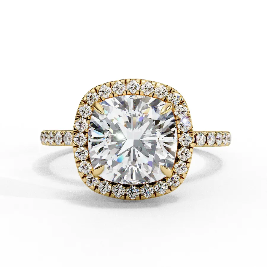 Rime Cushion Solitaire Ring