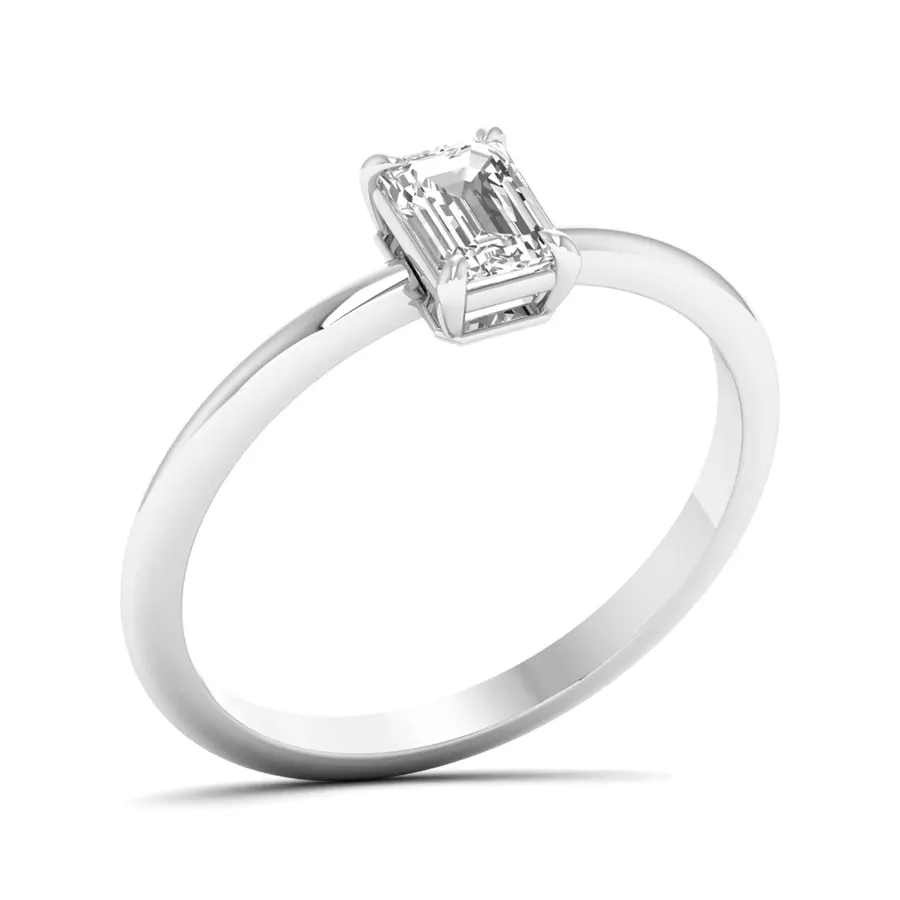 Serac Emerald Solitaire Ring
