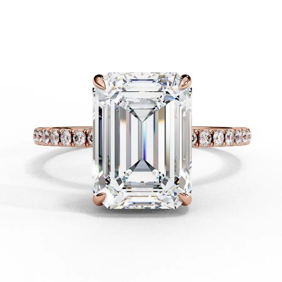 Rime Emerald Hidden Halo Halo Ring, 1.04 ct
