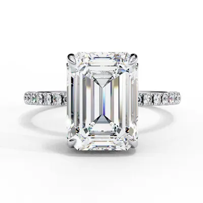 Rime Emerald Hidden Halo Halo Ring, 1.04 ct