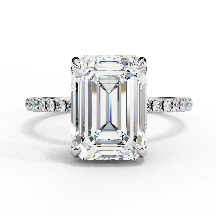 Rime Emerald Hidden Halo Halo Ring, 1.04 ct