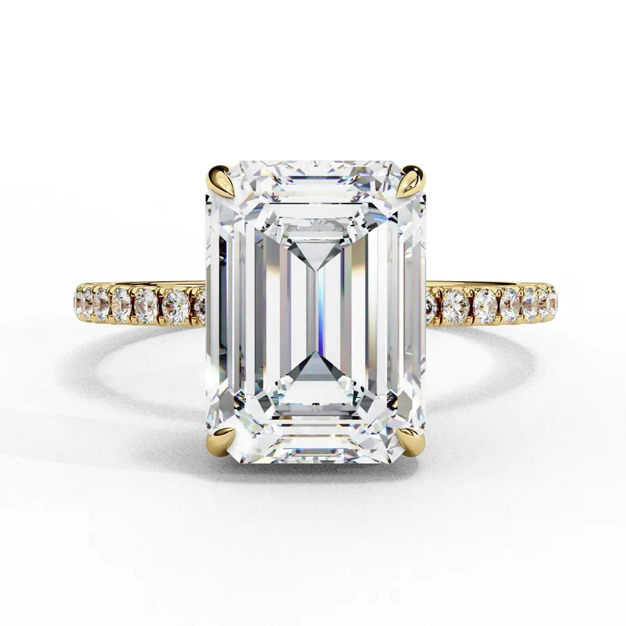 Rime Emerald Hidden Halo Halo Ring, 1.04 ct