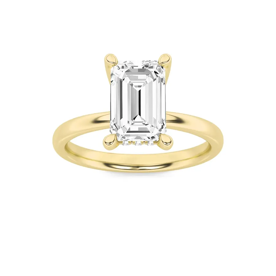Rime Emerald Hidden Halo Halo Ring, 1.02 ct