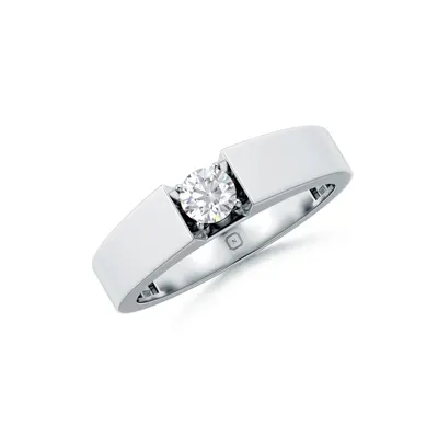 Basalt Men's Solitaire Ring, 0.92 ct
