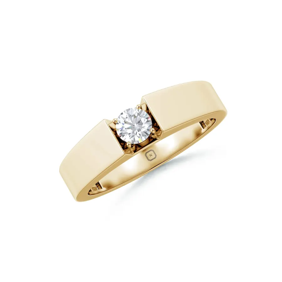 Basalt Men's Solitaire Ring, 0.92 ct