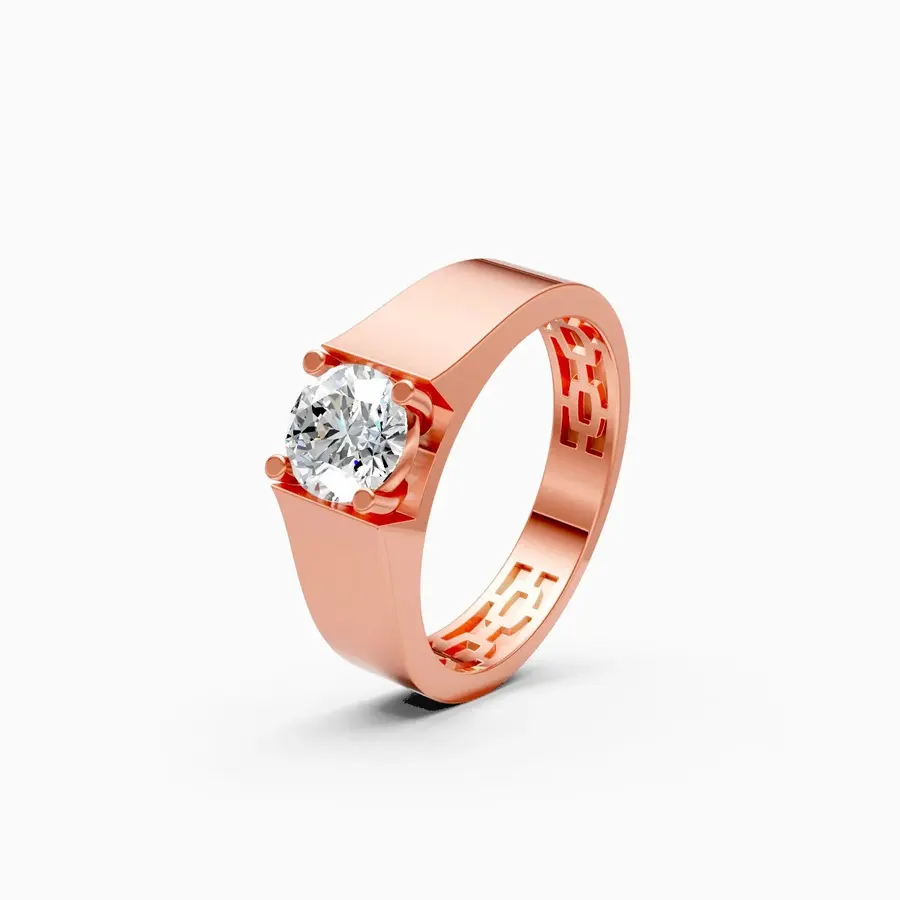 Basalt Men's Solitaire Ring, 1.1 ct