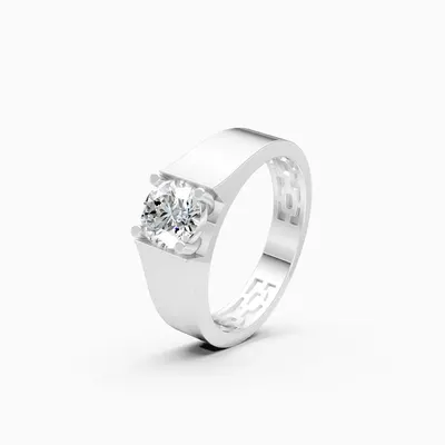 Basalt Men's Solitaire Ring, 1.1 ct
