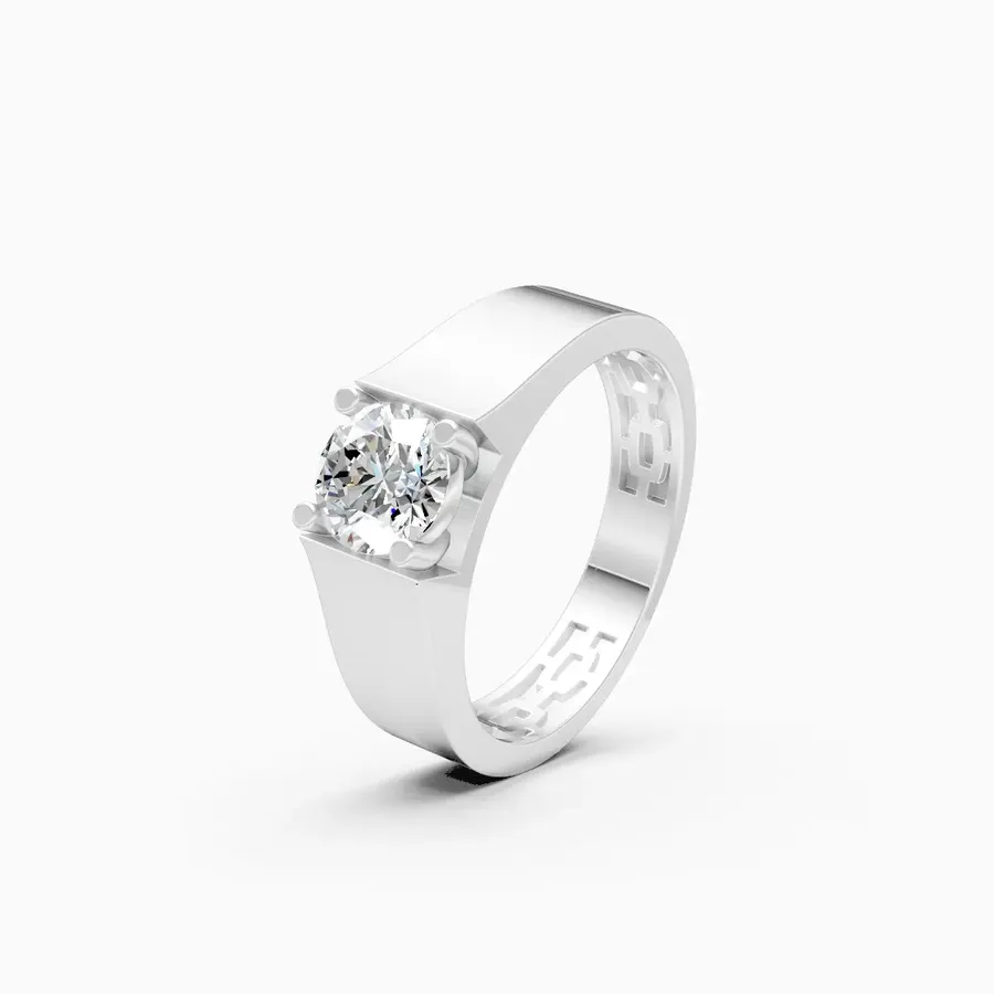 Basalt Men's Solitaire Ring, 1.1 ct