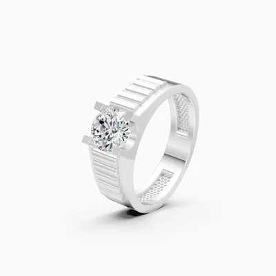 Basalt Men's Solitaire Ring, 1.23 ct