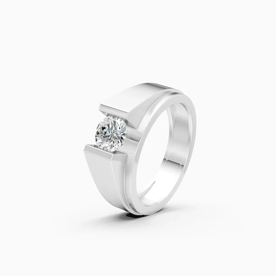 Basalt Bezel Solitaire Ring